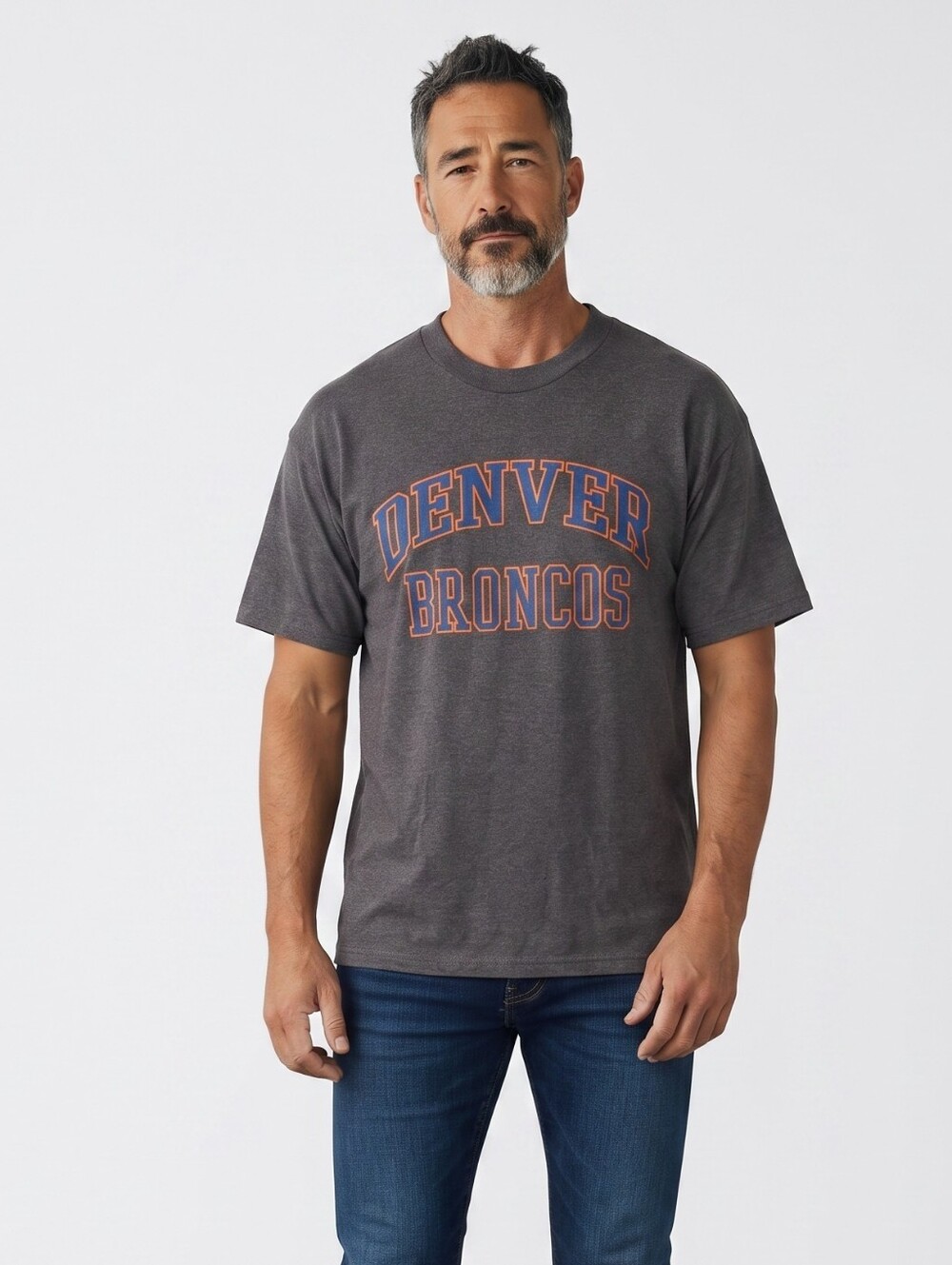 NFL Team Apparel Denver Broncos Gray Short Sleeve Tee